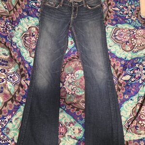 BKE 29 Sabrina Bootcut Medium Wash Boot Cut Distressed Low Rise Stretch Jeans